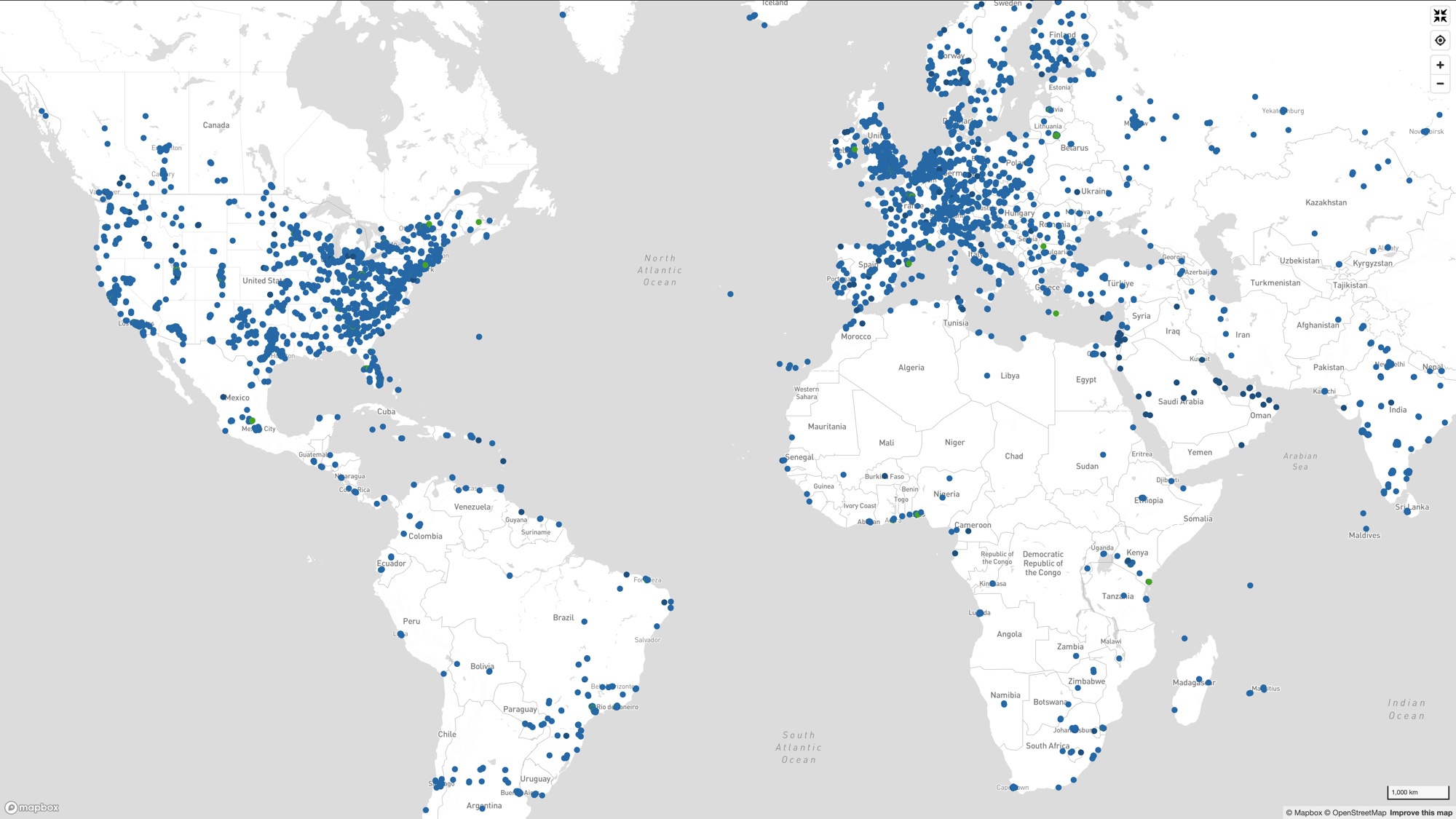 Mappa mondiale dei data center